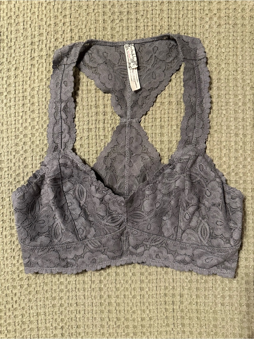 NWOT Free People Intimately Gray Lace Racerback Bralette S